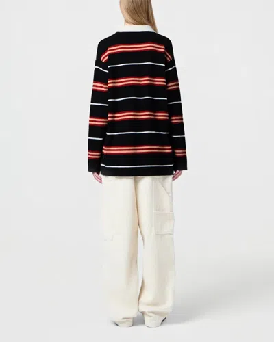 Guest In Residence Striped Cashmere Jumper In Black