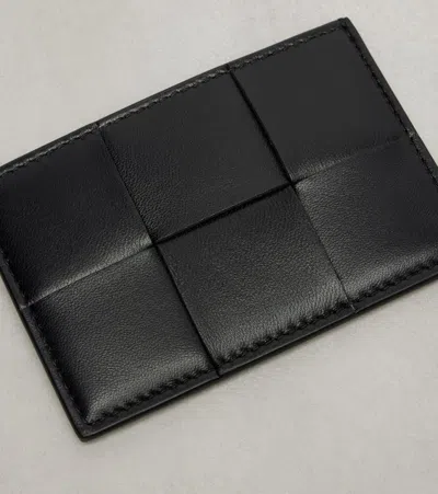 Bottega Veneta Rectangular Design Leather Card Holder In Black