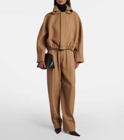 Victoria Beckham Oversized Wool-drill Jacket In Green