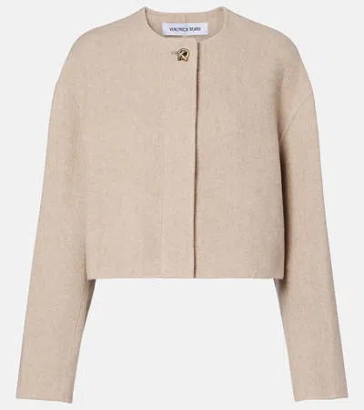 Veronica Beard Philips Cropped Jacket In Oatmeal Melange In Neutral