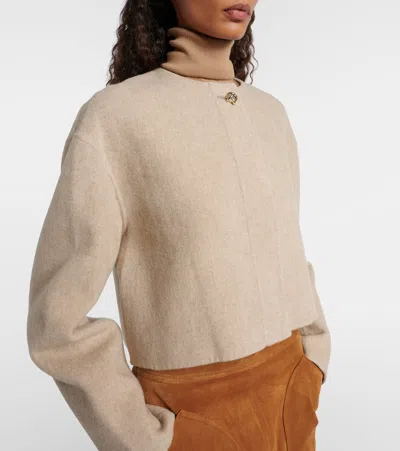 Veronica Beard Philips Cropped Jacket In Oatmeal Melange In Neutral