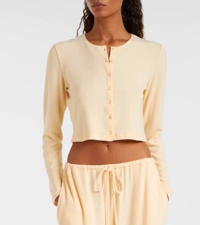 Leset Lauren Crop Cardigan In Vanilla In Neutral