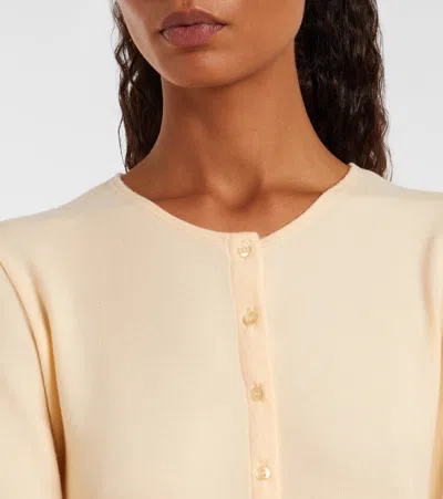 Leset Lauren Crop Cardigan In Vanilla In Neutral