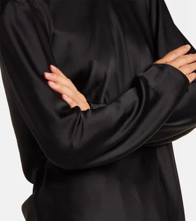 Leset Barb Lace-trimmed Satin Top In Black