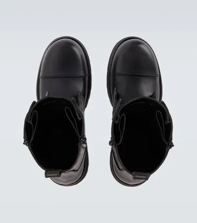 Balenciaga Rugged Leather Ankle Boots With Chunky Sole In Black