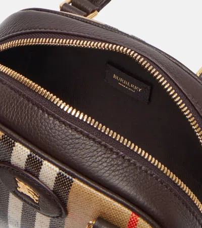 Burberry Mini Highlands Bowling Handbag And Handles In Neutral