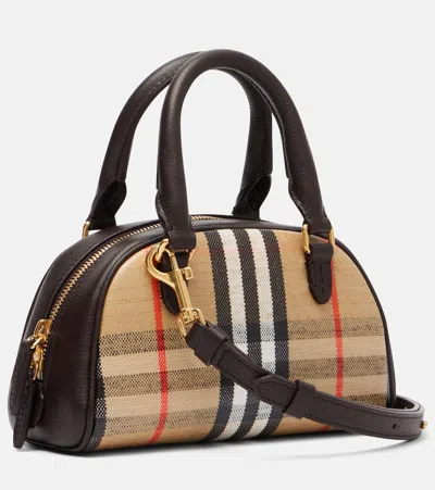 Burberry Mini Highlands Bowling Handbag And Handles In Neutral