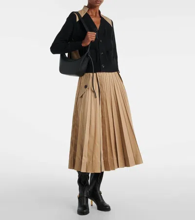 Sacai Aviator Leather Boots In Black