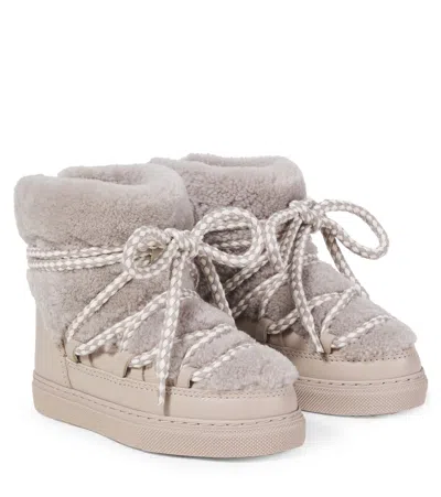 Inuikii Leather-trimmed Shearling Snow Boots In Multi