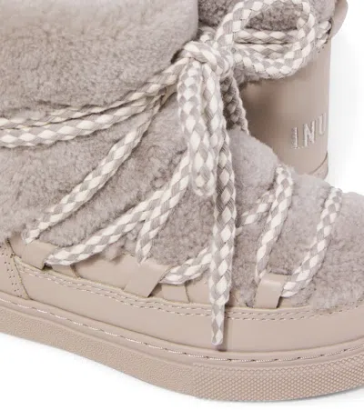 Inuikii Leather-trimmed Shearling Snow Boots In Multi