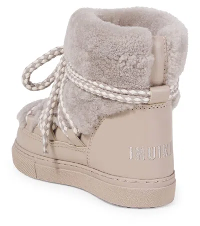 Inuikii Leather-trimmed Shearling Snow Boots In Multi