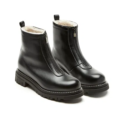 La Canadienne Deon Genuine Shearling Waterproof Bootie In Black