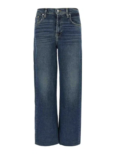 7 For All Mankind Faded Effect Cropped Jeans In Blue