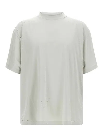 Balenciaga Beige Blackletter Script T-shirt In White