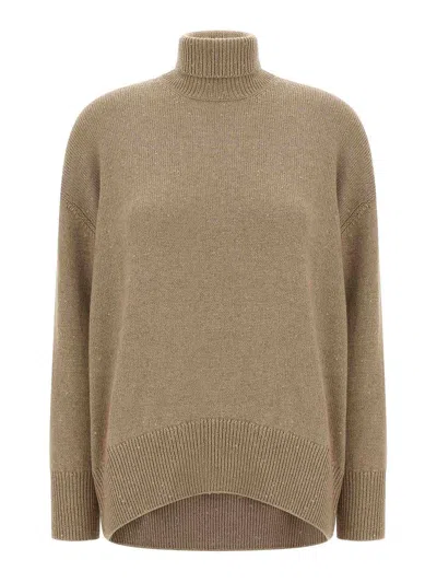 Brunello Cucinelli Sequin Sweater Sweaters And Cardigans Brown In Brown