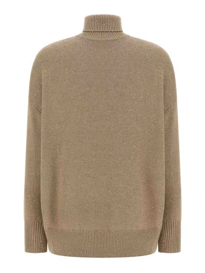 Brunello Cucinelli Sequin Sweater Sweaters And Cardigans Brown In Brown