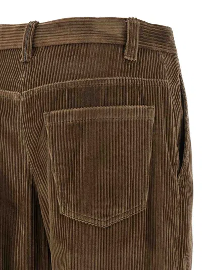 Brunello Cucinelli Cotton Corduroy Pants In Brown