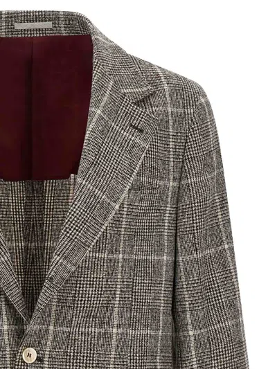Brunello Cucinelli Men Wool Deconstructed Jacket In Brown