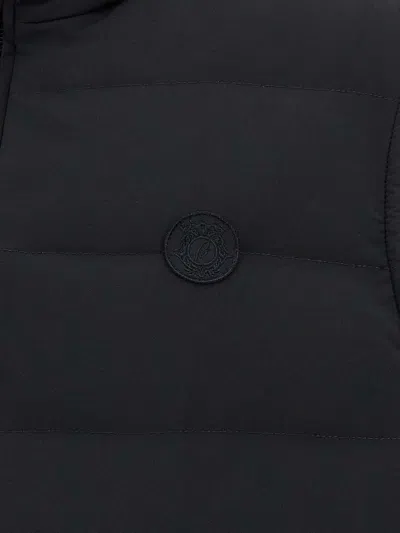 Brioni 'golf Capsule' Sleeveless Padded High Collar Vest In Blue