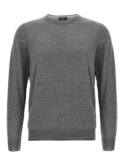 Barba Napoli Barba Wool And Silk Sweater In Gray