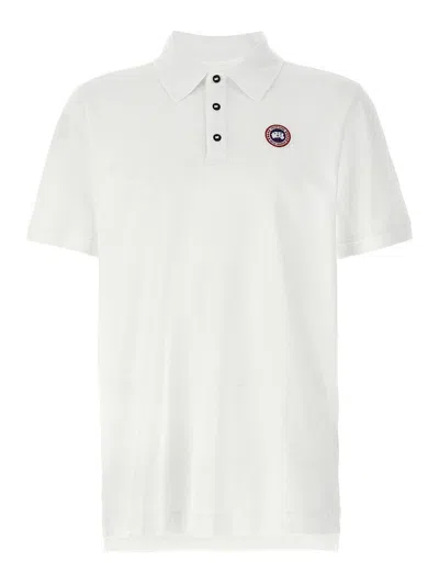 Canada Goose White Short-sleeve Polo Shirt With Traditional Collar In White