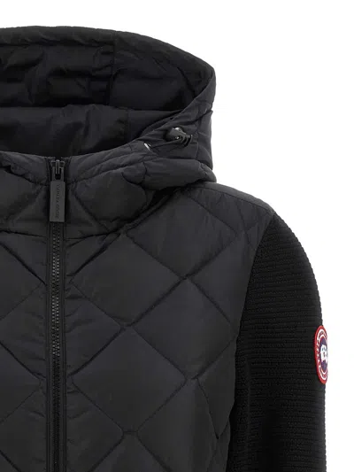 Canada Goose Hybridge Cardigan With Padded Front Panel In Black