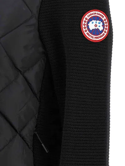 Canada Goose Hybridge Cardigan With Padded Front Panel In Black