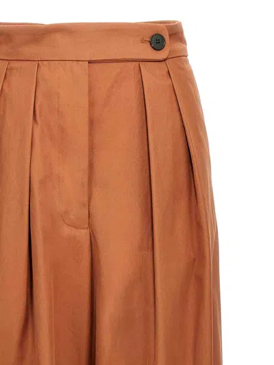 Dries Van Noten High Waist Pleated Wide Leg Trousers In Brown