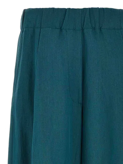 Dries Van Noten Trousers Wide Leg Elastic Waistband In Blue