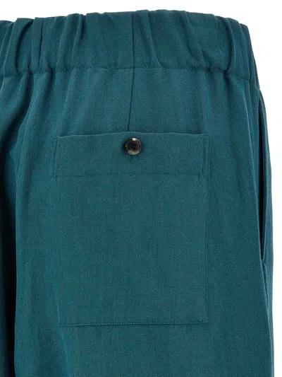 Dries Van Noten Trousers Wide Leg Elastic Waistband In Blue