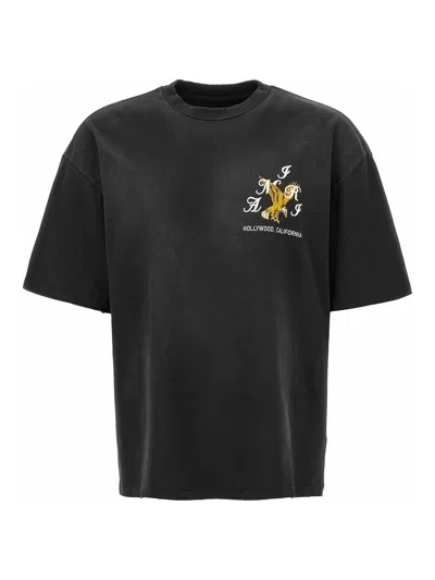 Amiri Eagle Crewneck T-shirt Embroidery In Black