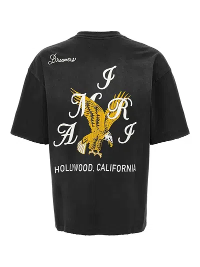 Amiri Eagle Crewneck T-shirt Embroidery In Black