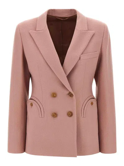 Blazé Milano Double-breasted Round-pockets Blazer In Brown