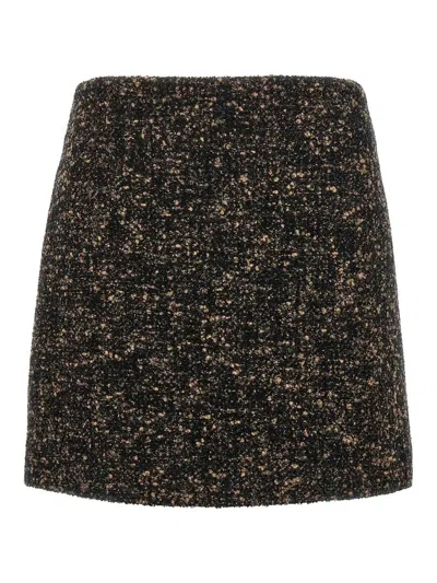 Blazé Milano Coci Wool-blend Tweed Miniskirt In Brown