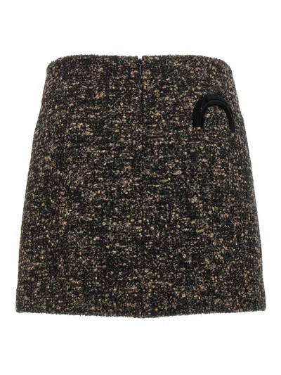 Blazé Milano Coci Wool-blend Tweed Miniskirt In Brown