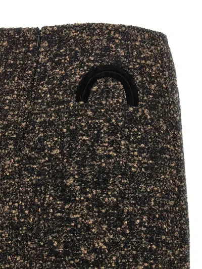 Blazé Milano Coci Wool-blend Tweed Miniskirt In Brown
