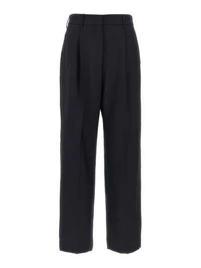 Blazé Milano Pleated Pocket Straight Trousers In Blue