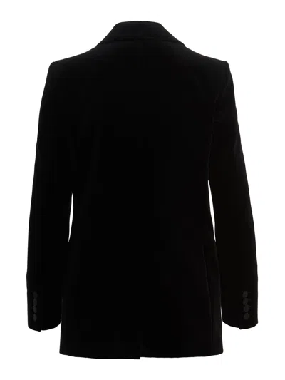 Blazé Milano Blaze Milano Everyday Double-breasted Velvet Blazer In Black