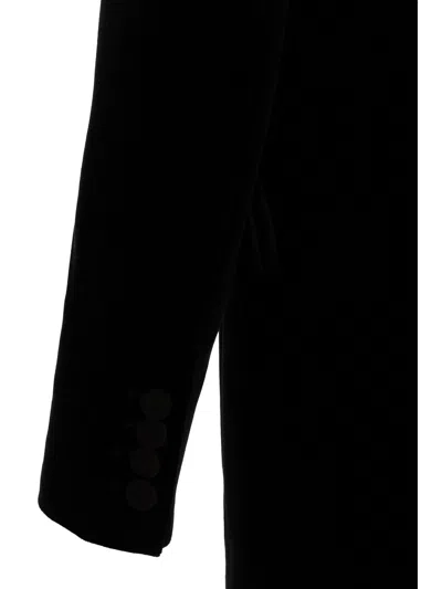 Blazé Milano Blaze Milano Everyday Double-breasted Velvet Blazer In Black