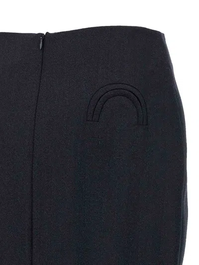Blazé Milano Blaze Milano Maine Sussex Longuette Wool Midi Skirt In Blue
