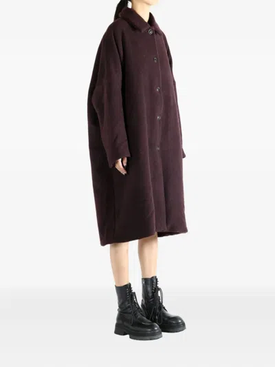 Casey Casey Big Blobby Button-fastening Cashmere Coat In Red