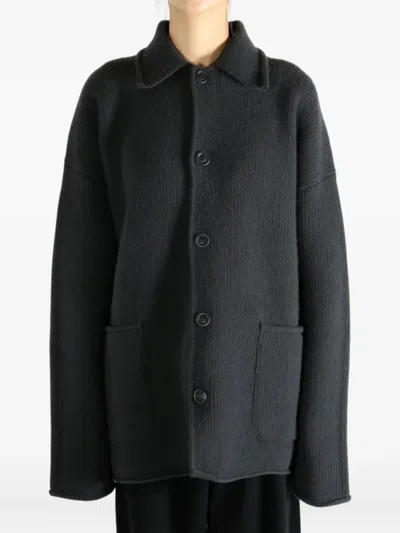 Casey Casey Rove Buttoned Patch-pocket Cardigan In Gray