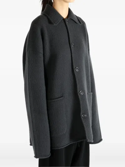 Casey Casey Rove Buttoned Patch-pocket Cardigan In Gray