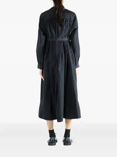 Casey Casey Taffeta Colette Wrap-effect Gathered Midi Dress In Black