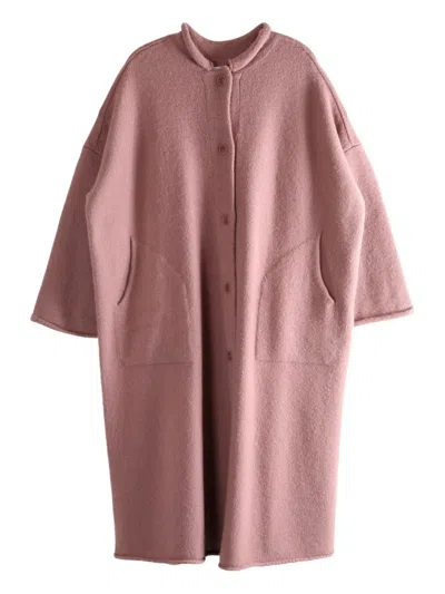 Casey Casey Softy Button-front Patch-pocket Coat In Pink