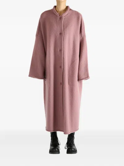 Casey Casey Softy Button-front Patch-pocket Coat In Pink