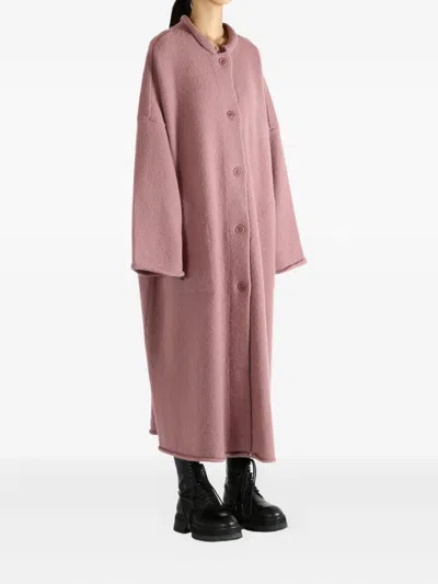 Casey Casey Softy Button-front Patch-pocket Coat In Pink