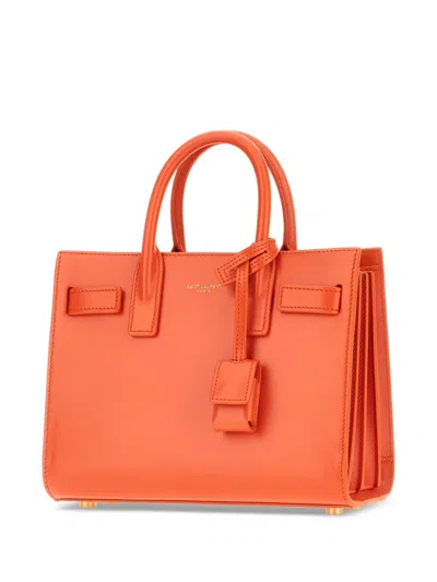 Saint Laurent Sac De Jour Nano Top-handle Bag In Smooth Leather In Orange