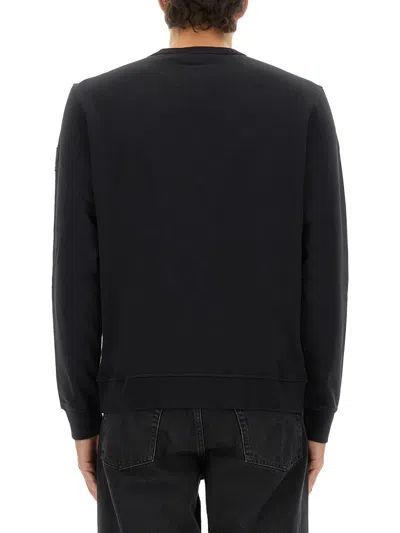 Belstaff Long Sleeve Crew Neck Knitwear With Patch In Black