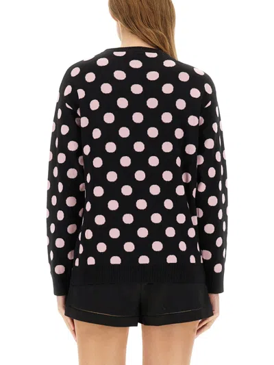 Moschino Bear Design Knitwear Polka Dots In Black